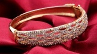 Rose gold diamond bangle