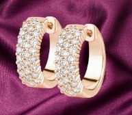 Rose gold diamond hoop earrings